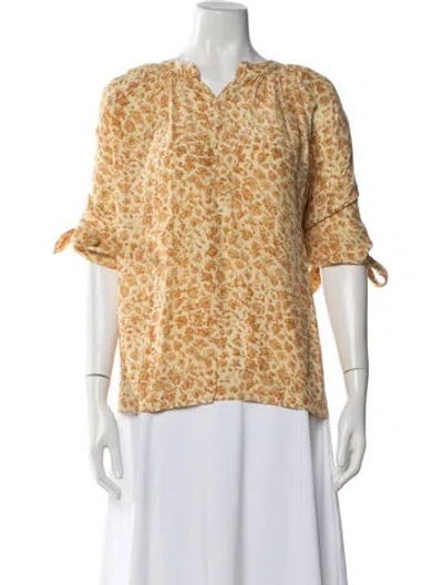 Pre-owned Natalie Martin Silk Floral Print Blouse In Multicolor
