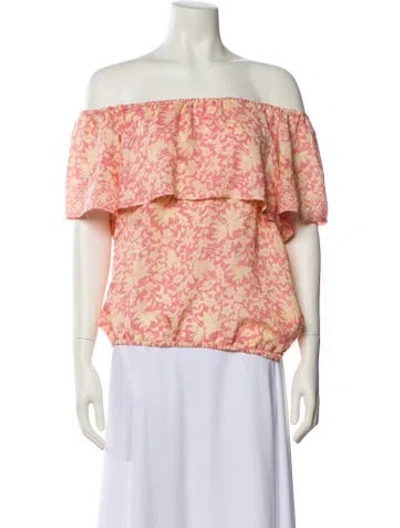 Pre-owned Natalie Martin Silk Floral Print Blouse In Pink