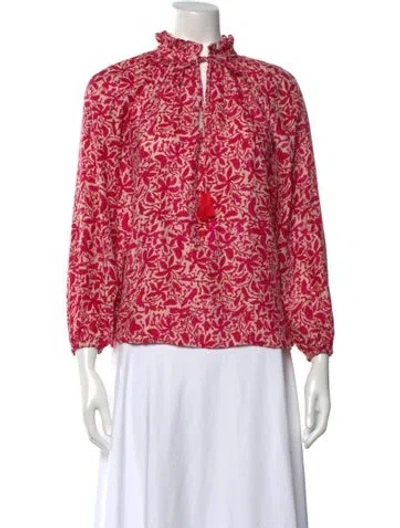Pre-owned Natalie Martin Silk Floral Print Blouse In Pink