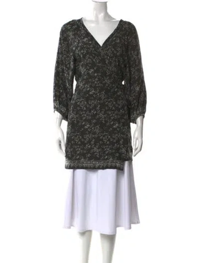 Pre-owned Natalie Martin Silk Floral Print Tunic In Multi