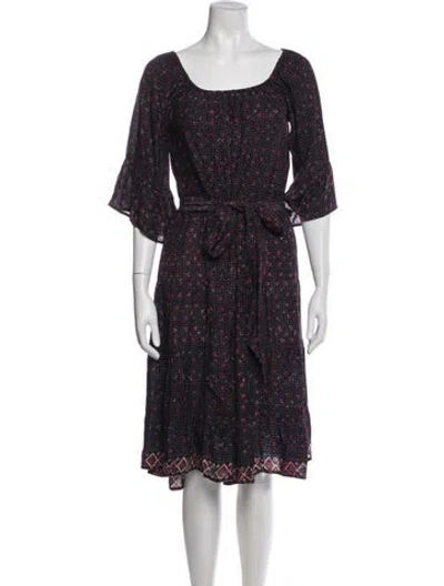 Pre-owned Natalie Martin Silk Knee-length Dress In Blue