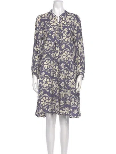 Pre-owned Natalie Martin Silk Knee-length Dress In Blue