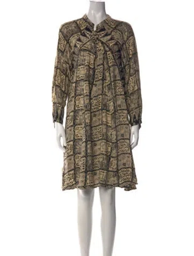Pre-owned Natalie Martin Silk Knee-length Dress In Neutral