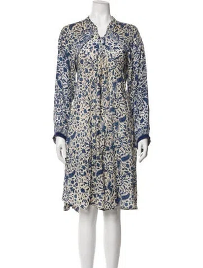 Pre-owned Natalie Martin Silk Knee-length Dress In Neutrals
