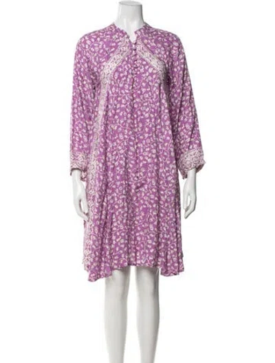 Pre-owned Natalie Martin Silk Knee-length Dress In Purple