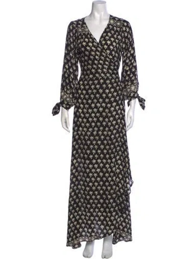 Pre-owned Natalie Martin Silk Long Dress In Black