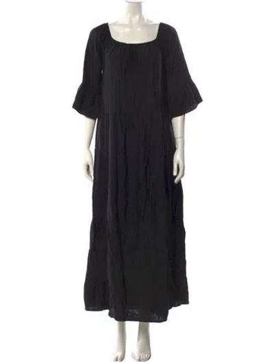 Pre-owned Natalie Martin Silk Long Dress In Black