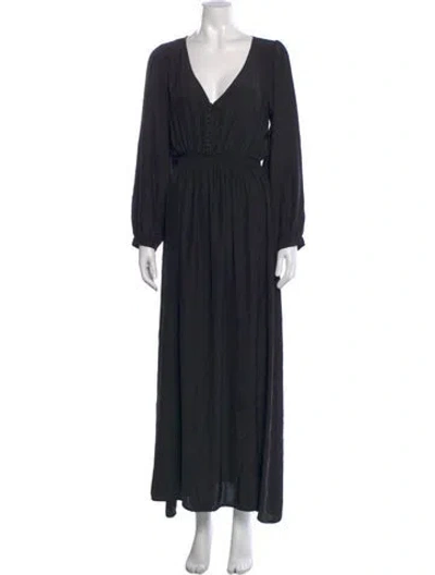 Pre-owned Natalie Martin Silk Long Dress In Black