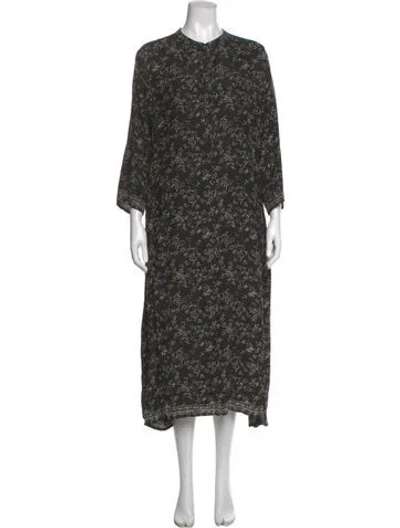 Pre-owned Natalie Martin Silk Long Dress In Black
