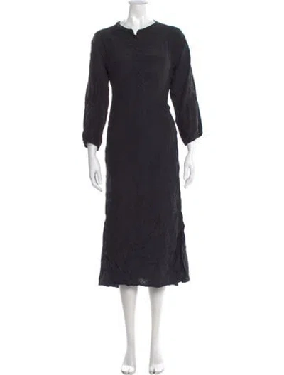 Pre-owned Natalie Martin Silk Long Dress In Black