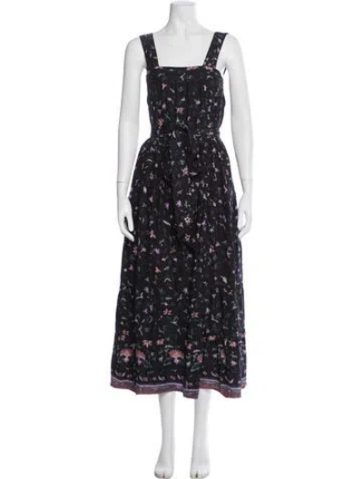 Pre-owned Natalie Martin Silk Long Dress In Black