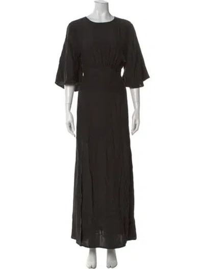 Pre-owned Natalie Martin Silk Long Dress In Black