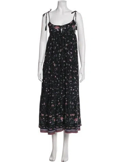 Pre-owned Natalie Martin Silk Long Dress In Black