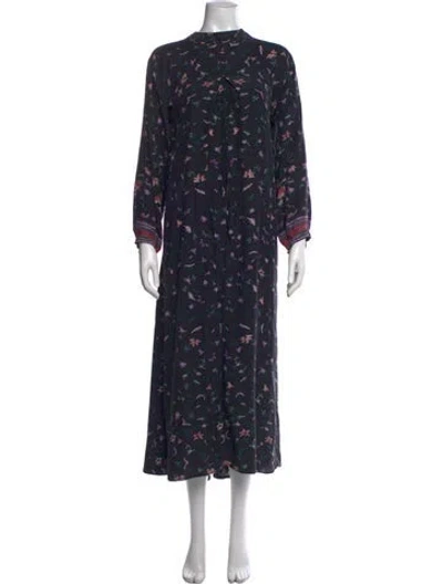 Pre-owned Natalie Martin Silk Long Dress In Black