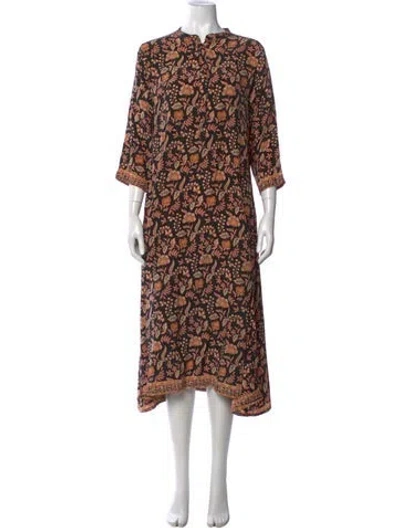 Pre-owned Natalie Martin Silk Long Dress In Black