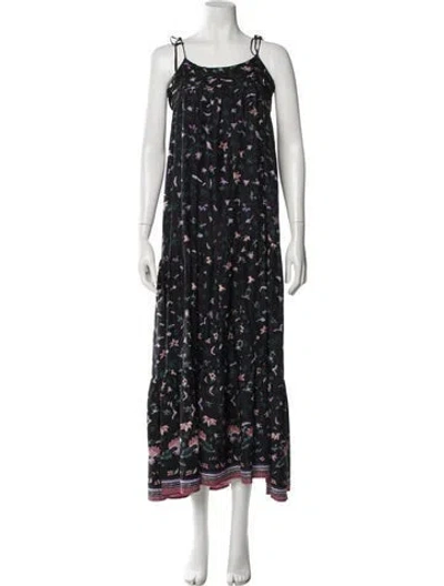 Pre-owned Natalie Martin Silk Long Dress In Black