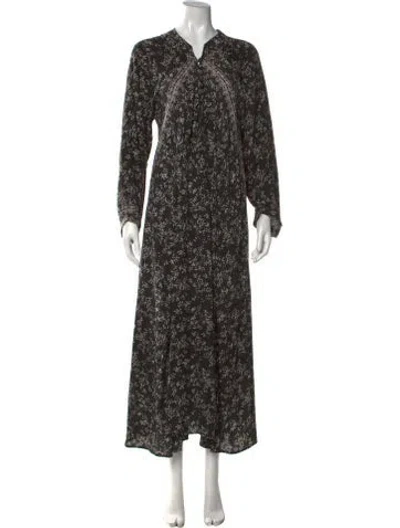 Pre-owned Natalie Martin Silk Long Dress In Black