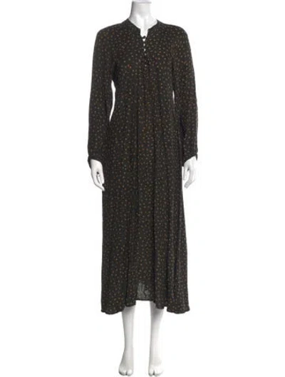 Pre-owned Natalie Martin Silk Long Dress In Black