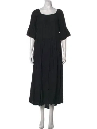 Pre-owned Natalie Martin Silk Long Dress In Black