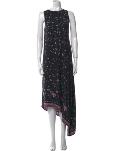 Pre-owned Natalie Martin Silk Long Dress In Blue