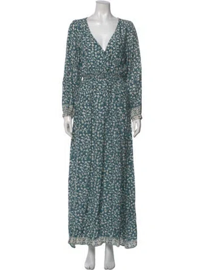 Pre-owned Natalie Martin Silk Long Dress In Blue