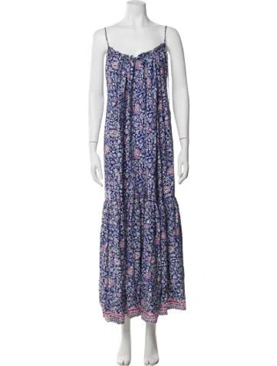 Pre-owned Natalie Martin Silk Long Dress In Blue