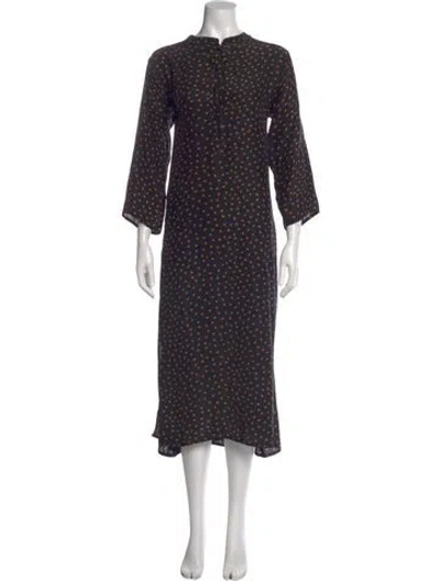 Pre-owned Natalie Martin Silk Long Dress In Blue