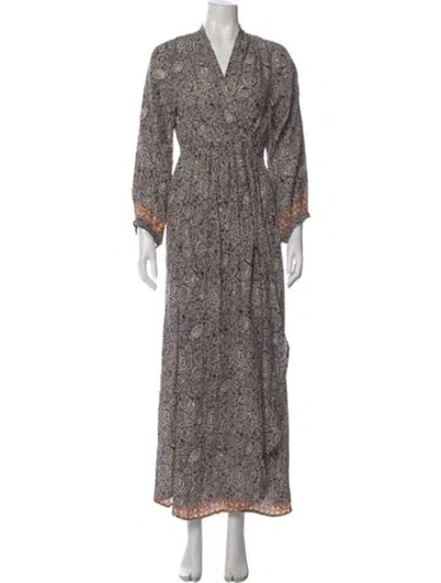 Pre-owned Natalie Martin Silk Long Dress In Blue