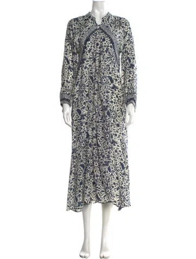 Pre-owned Natalie Martin Silk Long Dress In Blue