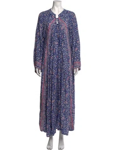 Pre-owned Natalie Martin Silk Long Dress In Blue