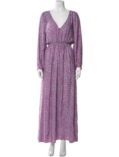 Pre-owned Natalie Martin Silk Long Dress In Blue