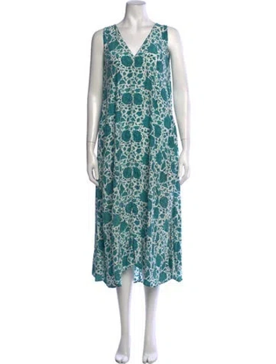 Pre-owned Natalie Martin Silk Long Dress In Blue