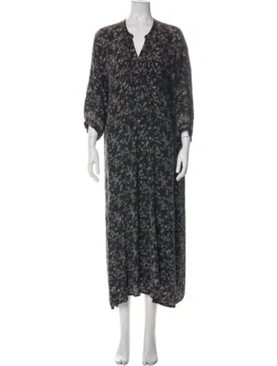 Pre-owned Natalie Martin Silk Long Dress In Green