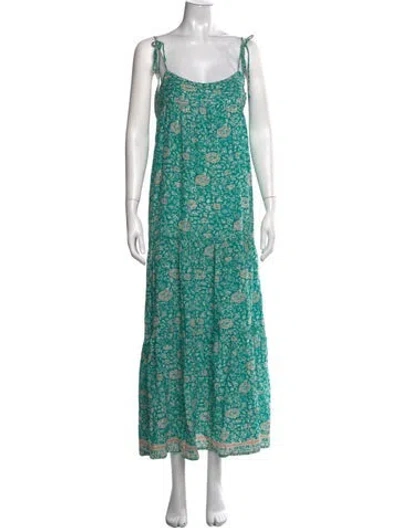 Pre-owned Natalie Martin Silk Long Dress In Green