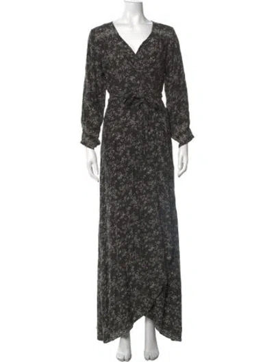 Pre-owned Natalie Martin Silk Long Dress In Grey