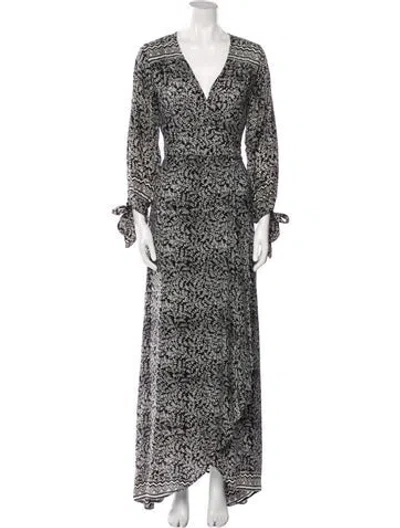 Pre-owned Natalie Martin Silk Long Dress In Multi