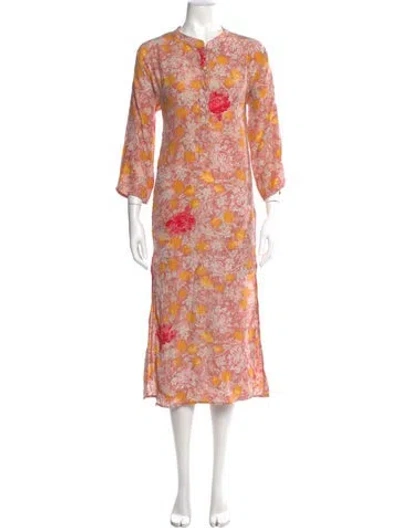 Pre-owned Natalie Martin Silk Long Dress In Multi
