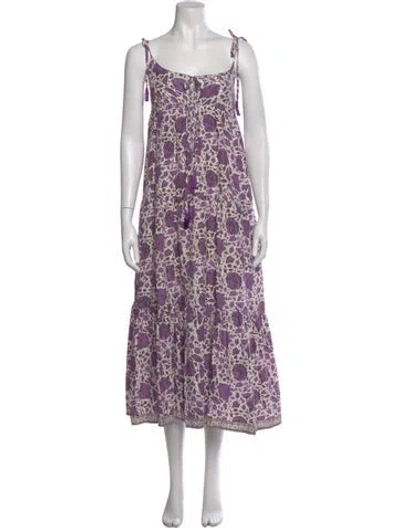 Pre-owned Natalie Martin Silk Long Dress In Multi