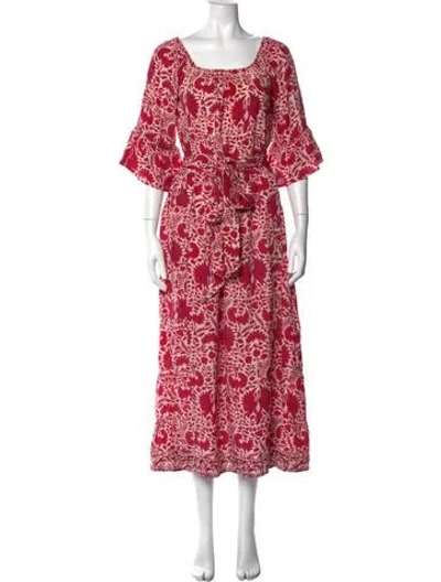 Pre-owned Natalie Martin Silk Long Dress In Multi