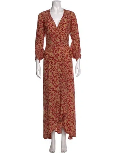 Pre-owned Natalie Martin Silk Long Dress In Multi