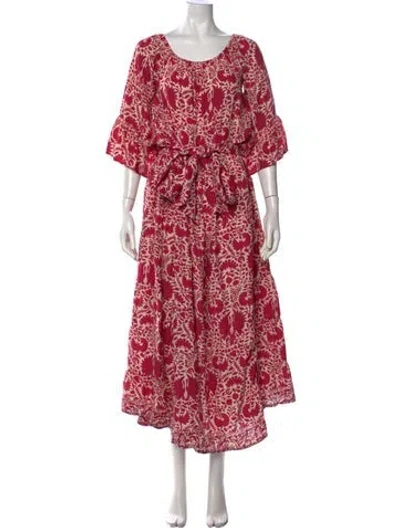 Pre-owned Natalie Martin Silk Long Dress In Multi