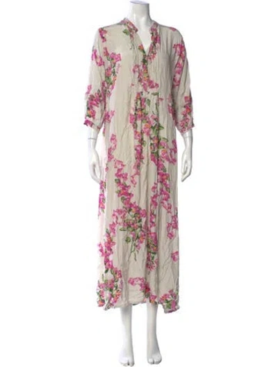 Pre-owned Natalie Martin Silk Long Dress In Multi