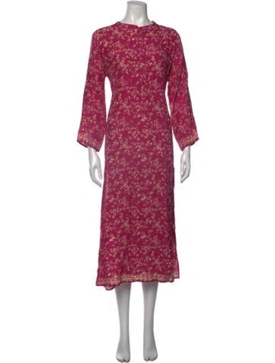 Pre-owned Natalie Martin Silk Long Dress In Multi