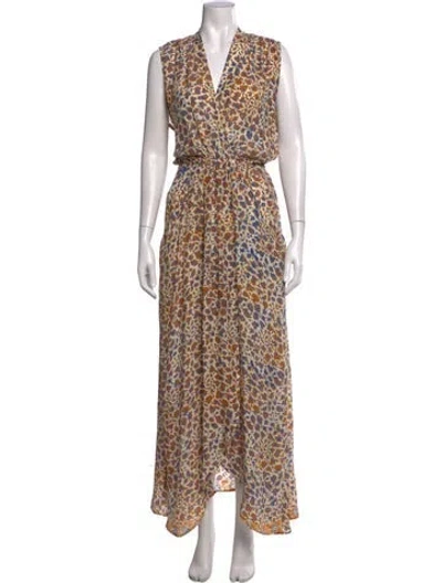 Pre-owned Natalie Martin Silk Long Dress In Multicolor