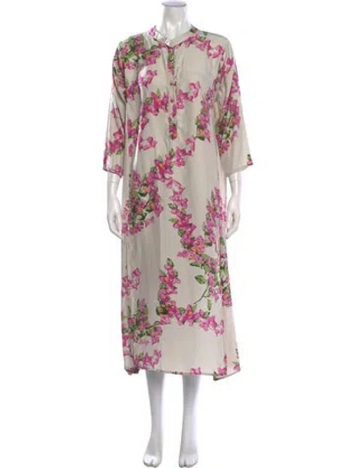 Pre-owned Natalie Martin Silk Long Dress In Multicolor