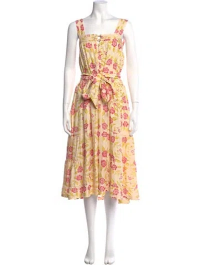 Pre-owned Natalie Martin Silk Long Dress In Neutral