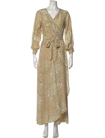 Pre-owned Natalie Martin Silk Long Dress In Neutral