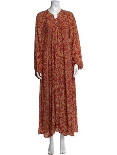 Pre-owned Natalie Martin Silk Long Dress In Neutrals