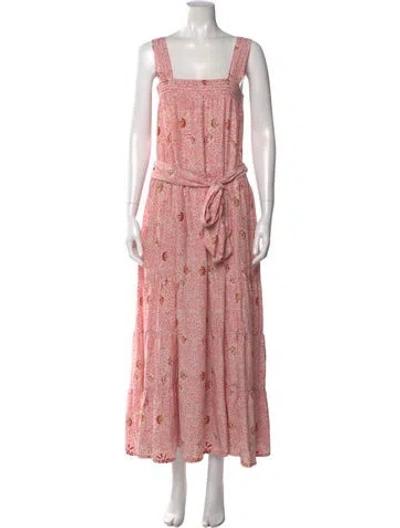 Pre-owned Natalie Martin Silk Long Dress In Pink