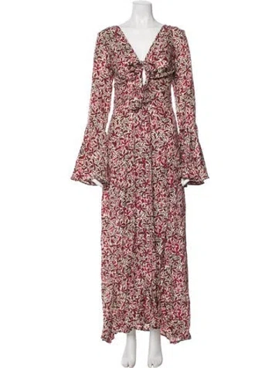 Pre-owned Natalie Martin Silk Long Dress In Pink